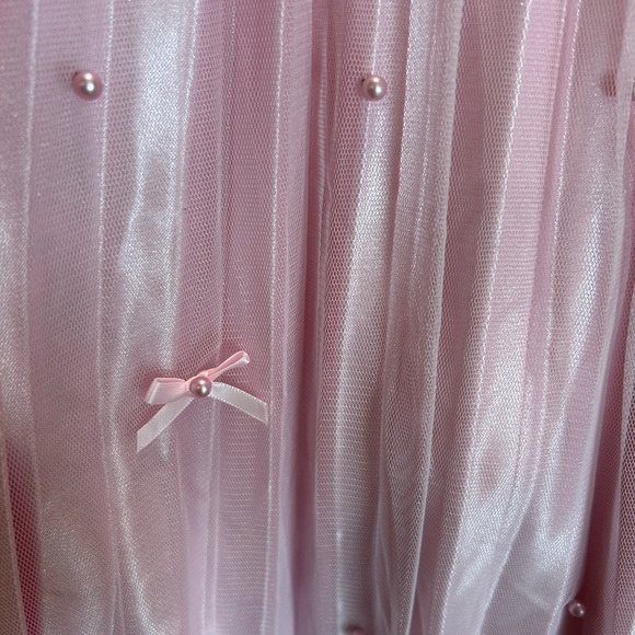 Amber Sky/ Pink Pleated Skirt/ size /L / embellished bottom / STUNNING - Picture 4 of 7